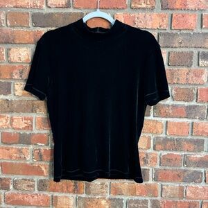 Preston & York womens velvet mock neck goth vampire witchy top black medium